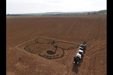 Birds Eye has planted a huge butterfly artwork at one of its North Yorkshire pea farms to boost biodiversity and inspire consumers